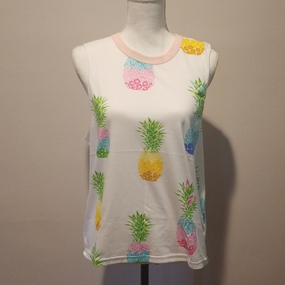 (S/M left) Women's Colorful Pineapples Tank - Picture 2 of 6